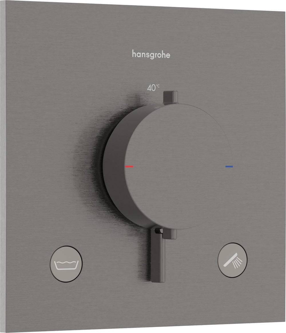 Hansgrohe ecostat comfort e - inbouwthermostaat - ecostat thermostaat - zekerheidscombinatie en1717 - 2 functies - brushed black chrome