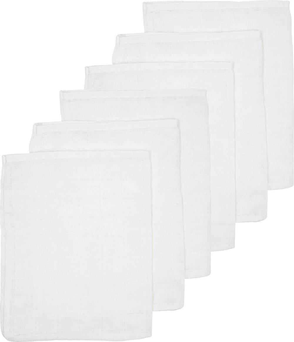 Meyco baby uni washandjes - 6-pack - hydrofiel - white - 20x17cm