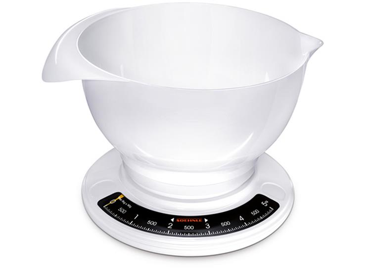 Soehnle 65054 culina pro analoge keukenweegschaal met mengkom 2,5l wit