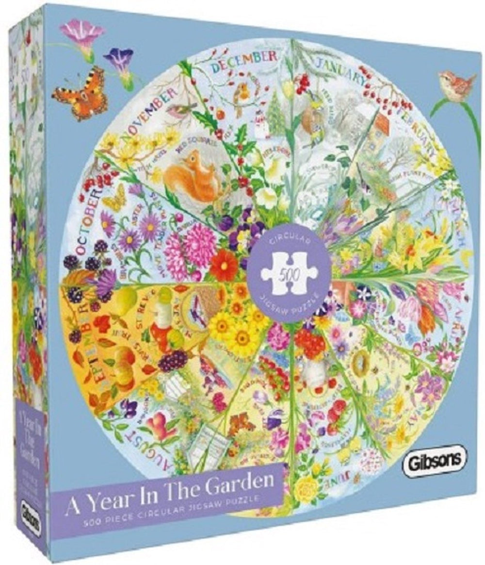 Gibsons - a year in the garden (door claire comerford) - 500 stukjes 49×49cm (b×h) - legpuzzel voor volwassenen