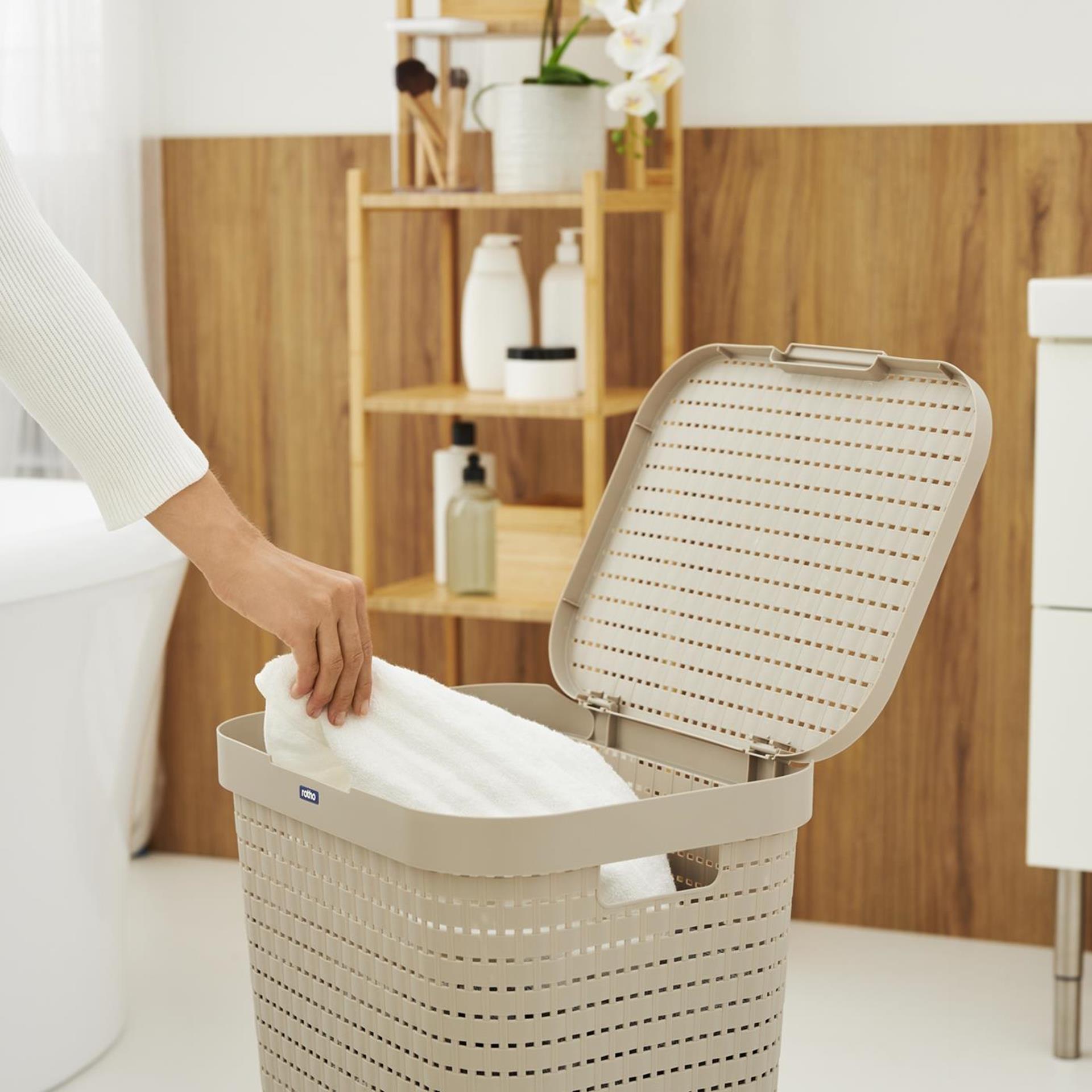 Rotho wasbox country 55l cappuccino