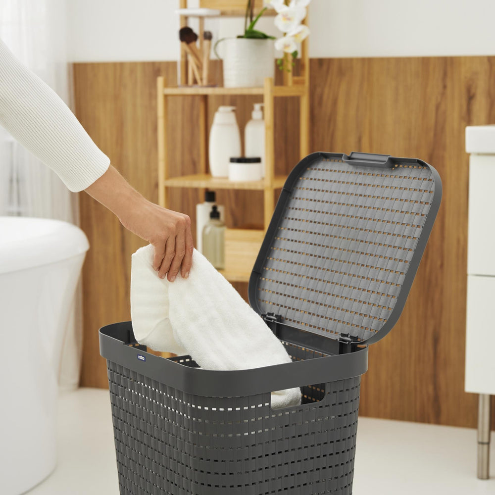 Rotho country wasmand 55l antraciet