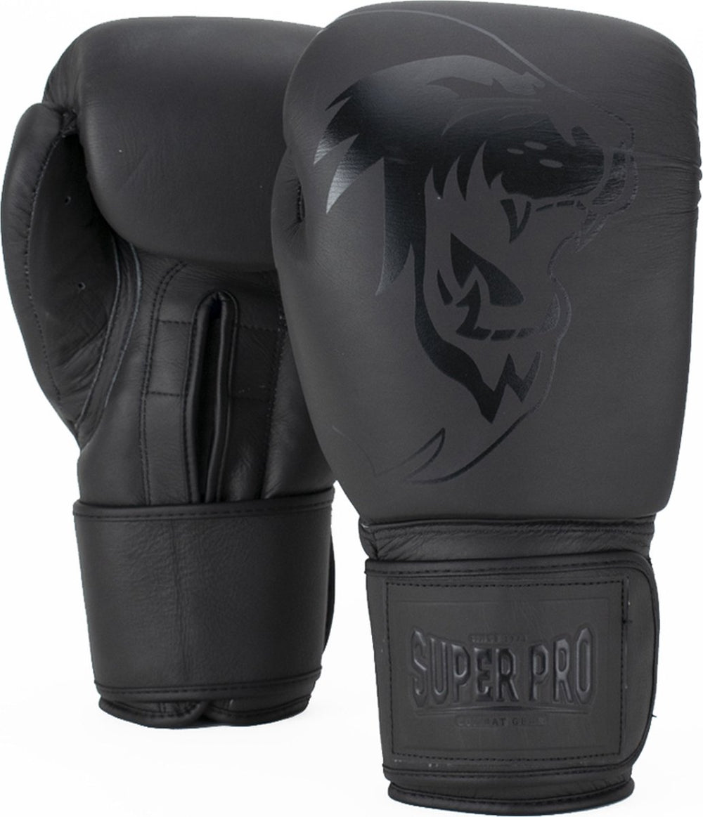 Super pro combat gear legend lederen (kick)bokshandschoenen grijs 12oz