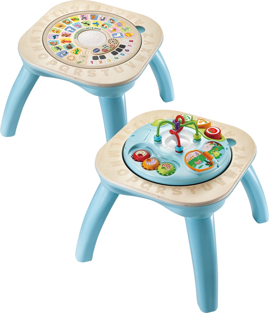 Vtech draai leer speeltafel - montessori speelgoed - educatief interactief - activiteiten tafel - kindertafel met cijfers, letters meer - vanaf 9 maanden