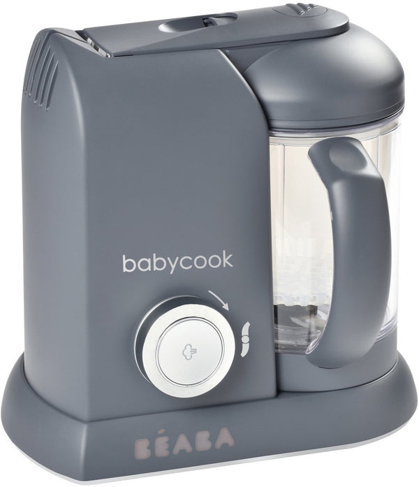 Béaba babycook solo foodprocessor - 4-in-1 stoomkoker en blender voor babyvoeding - klaar in 15 minuten met behoud van vitamines - ruime kom van 1100 ml - inclusief spatel, filterdeksel en receptenboekje - donkergrijs