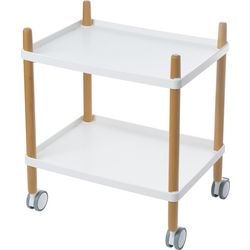 Trolley met 2 legplanken meet powered by paperflow wit niet hoogteverstelbaar