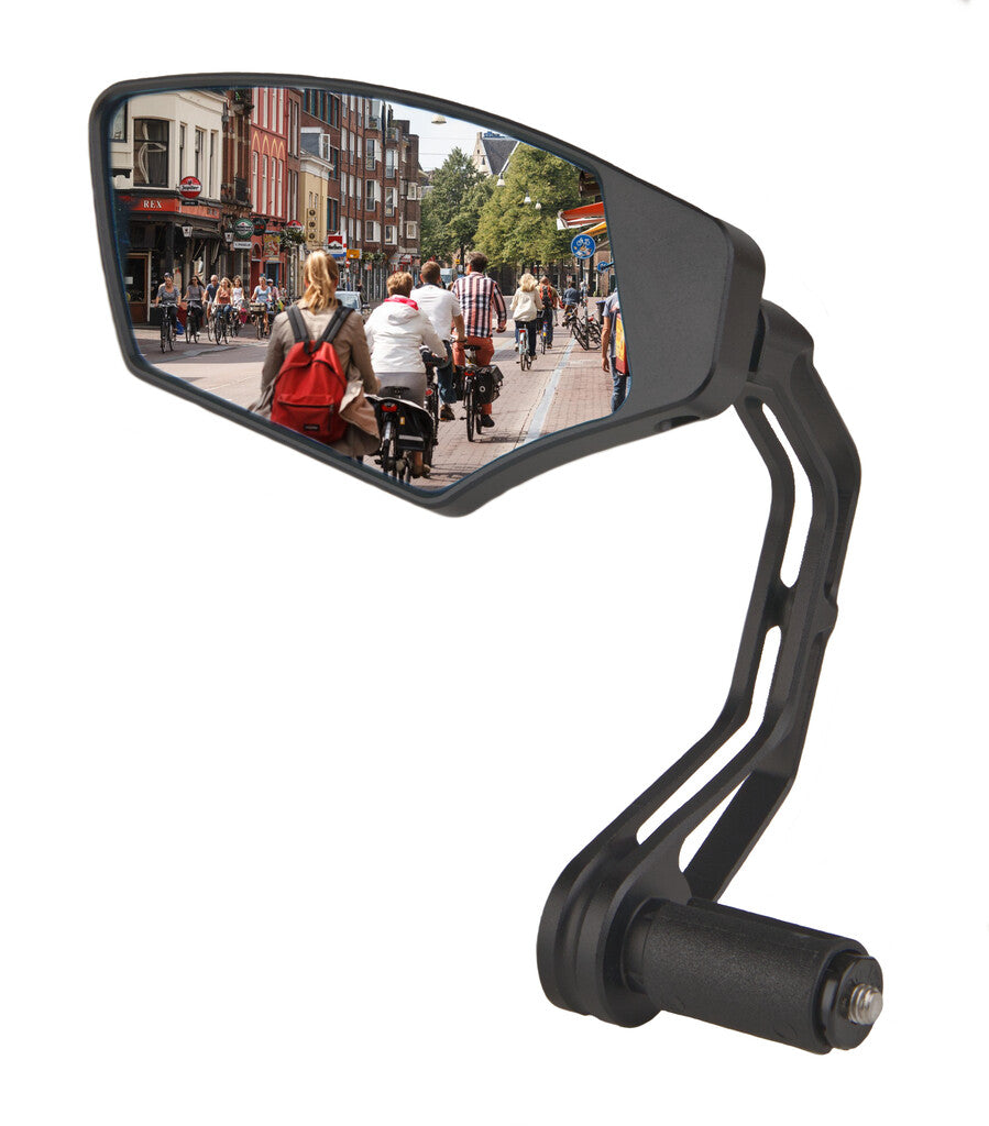 Mirage spiegel links eersteklas dimmend glas - bar-end bevestiging - zwart