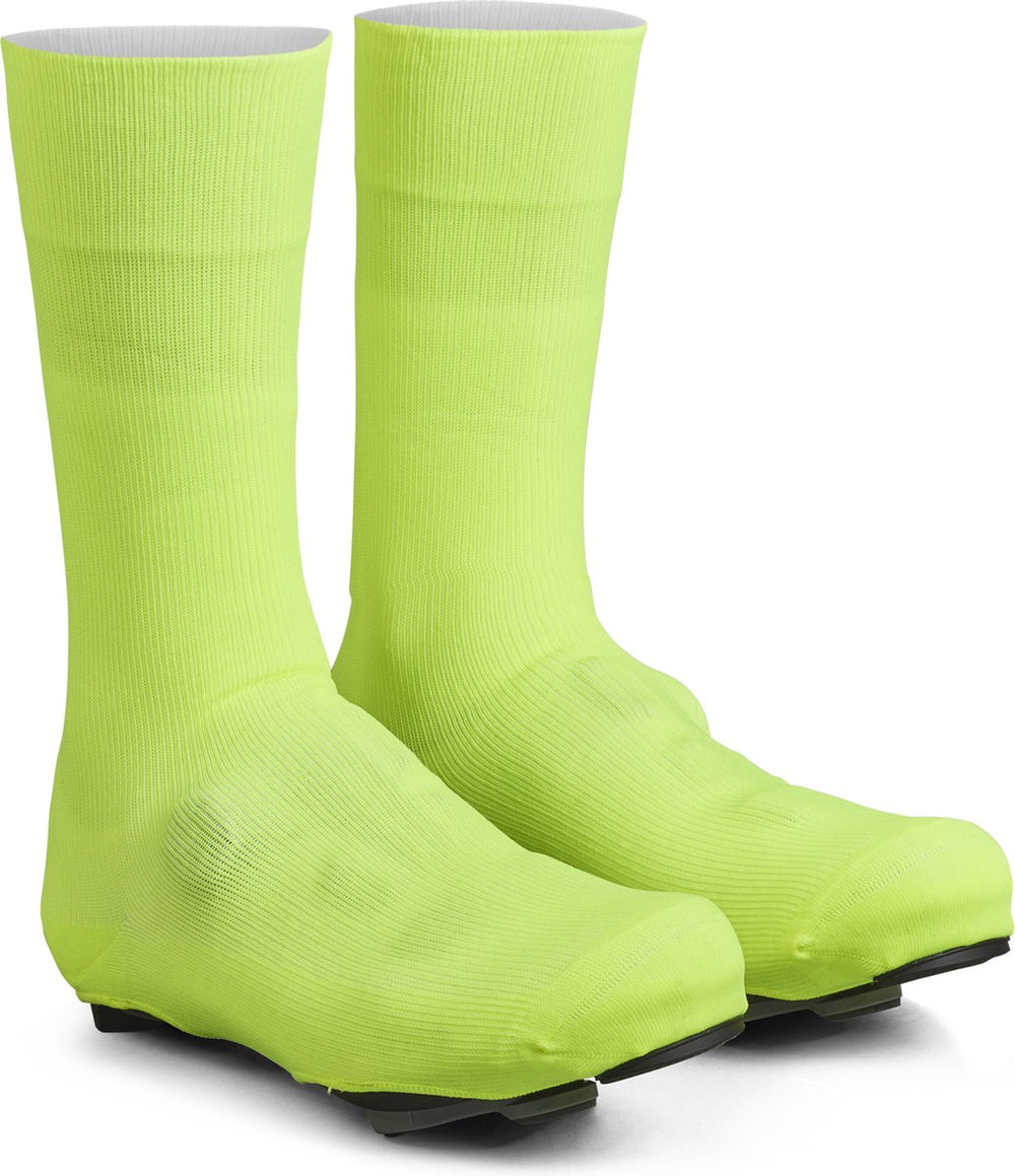 Gripgrab - flandrien knitted waterproof wielren overschoenen waterdichte gebreide race fiets overschoenen - unisex - geel hi-vis - maat s (36-38)