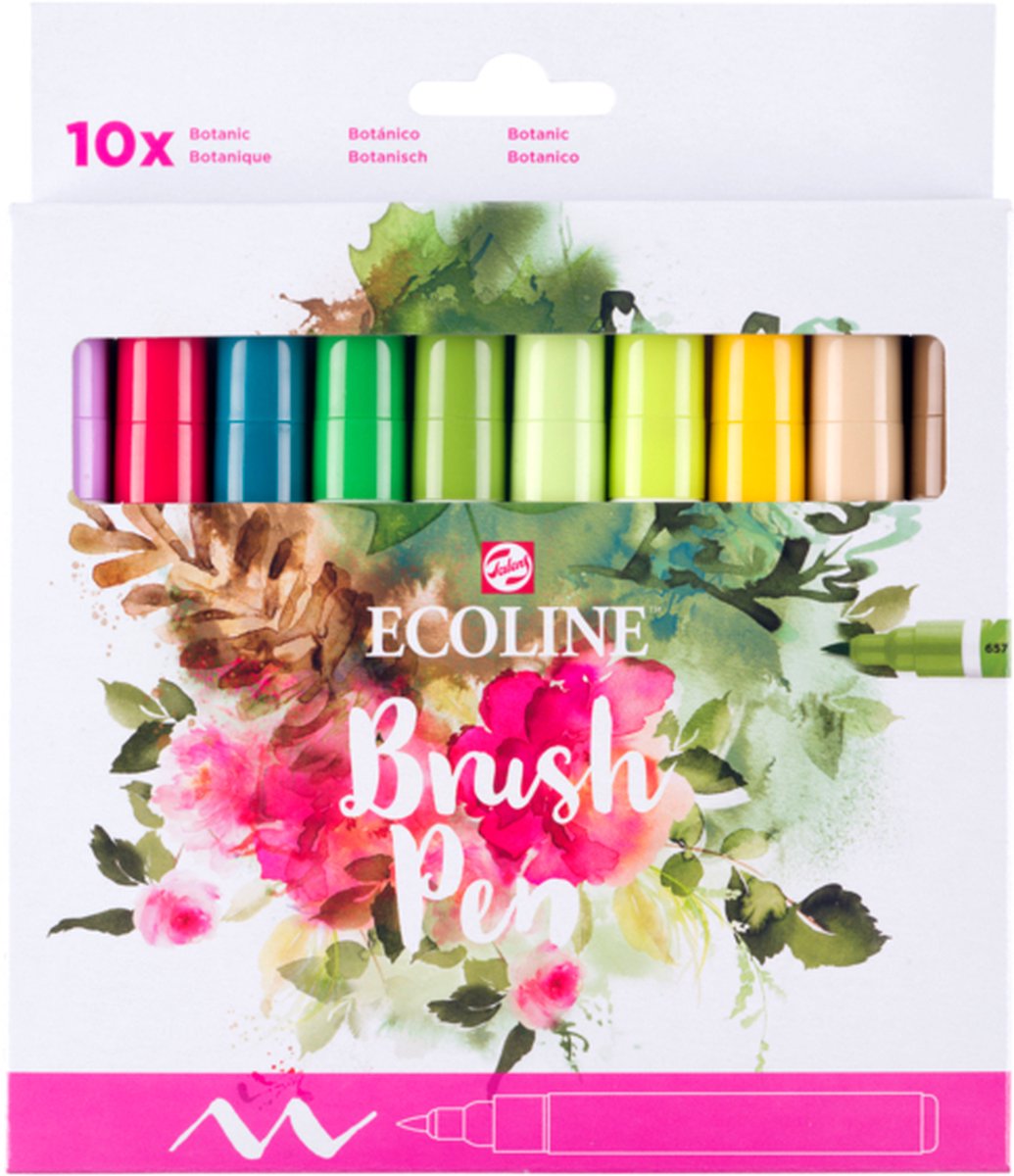 Ecoline brush pen set botanisch, 10 kleuren