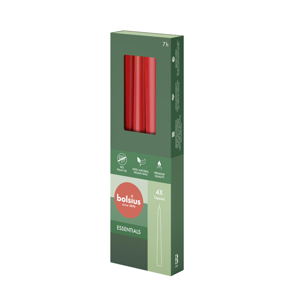 Bolsius gotische kaarsen 245 24 doos 4 delicaat rood