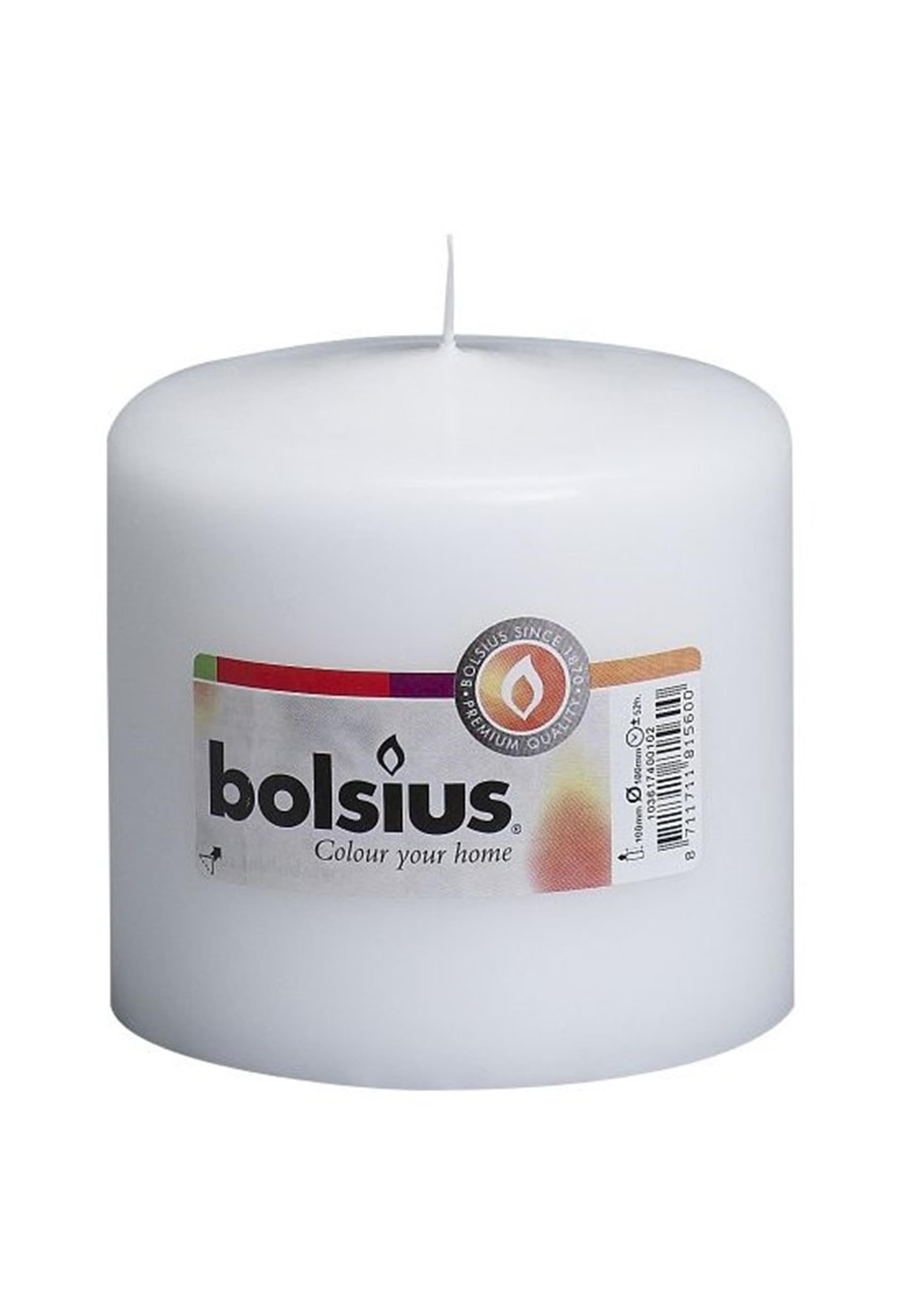 Bolsius stompkaars 100 100 mm wit