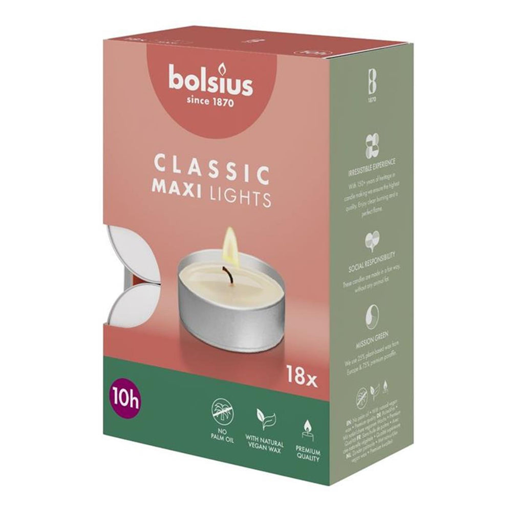 Bolsius maxi waxinelicht classic 10 uur doos a 18st