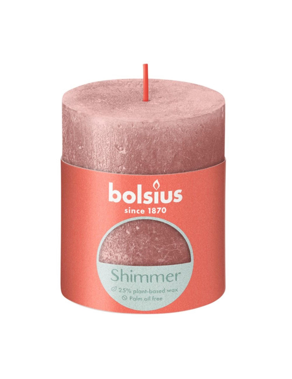 Bolsius rustiek stompkaars 80 68 pink