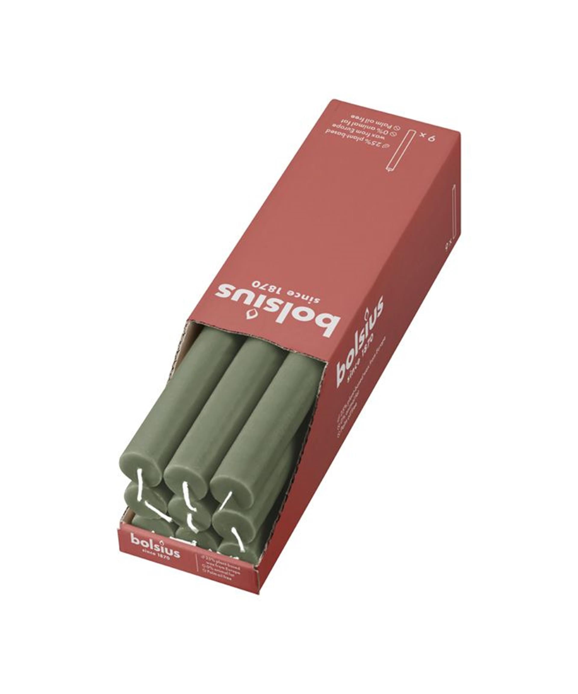 Bolsius rustiek tafelkaars olive