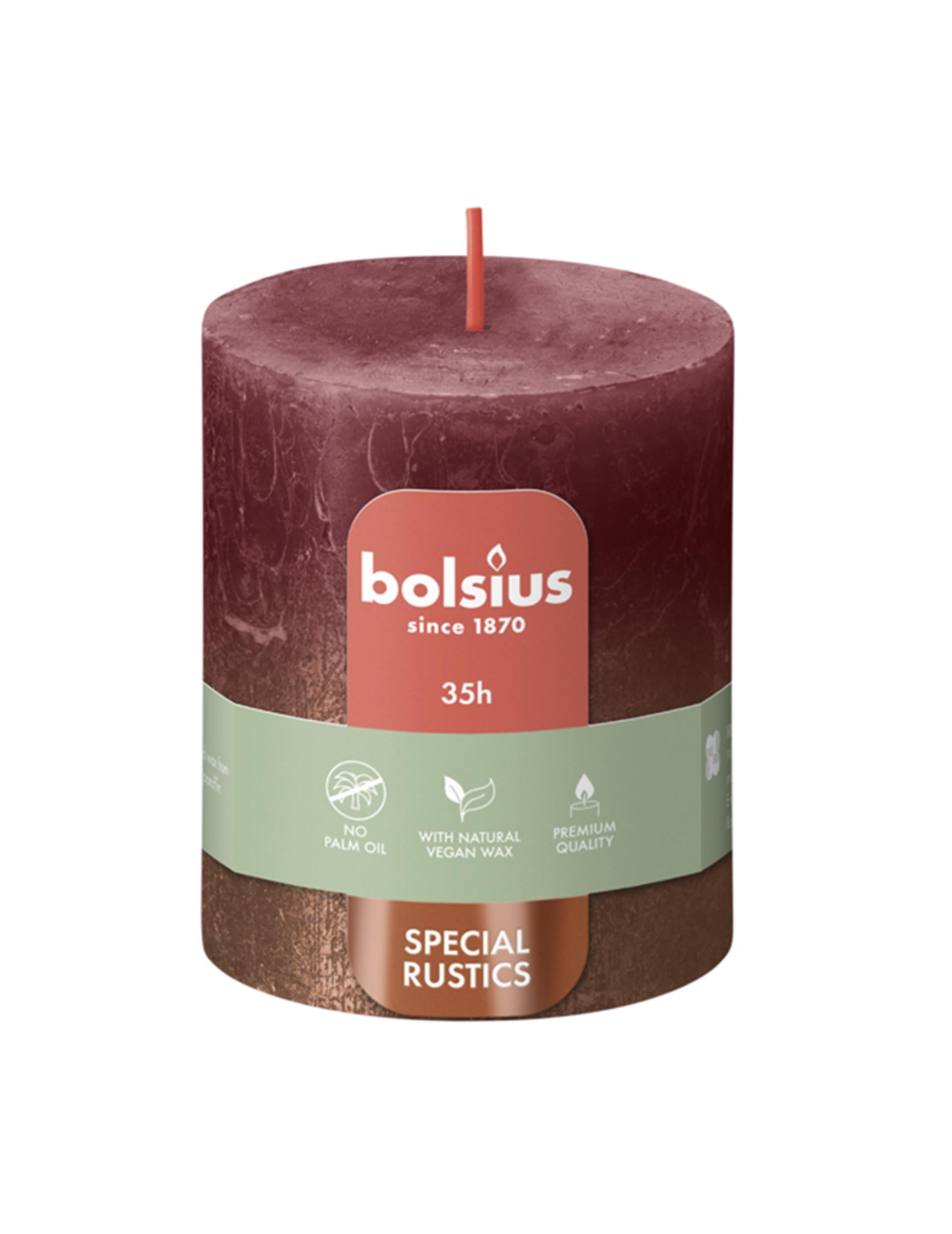 Bolsius fading kaars 80 68 red + copper