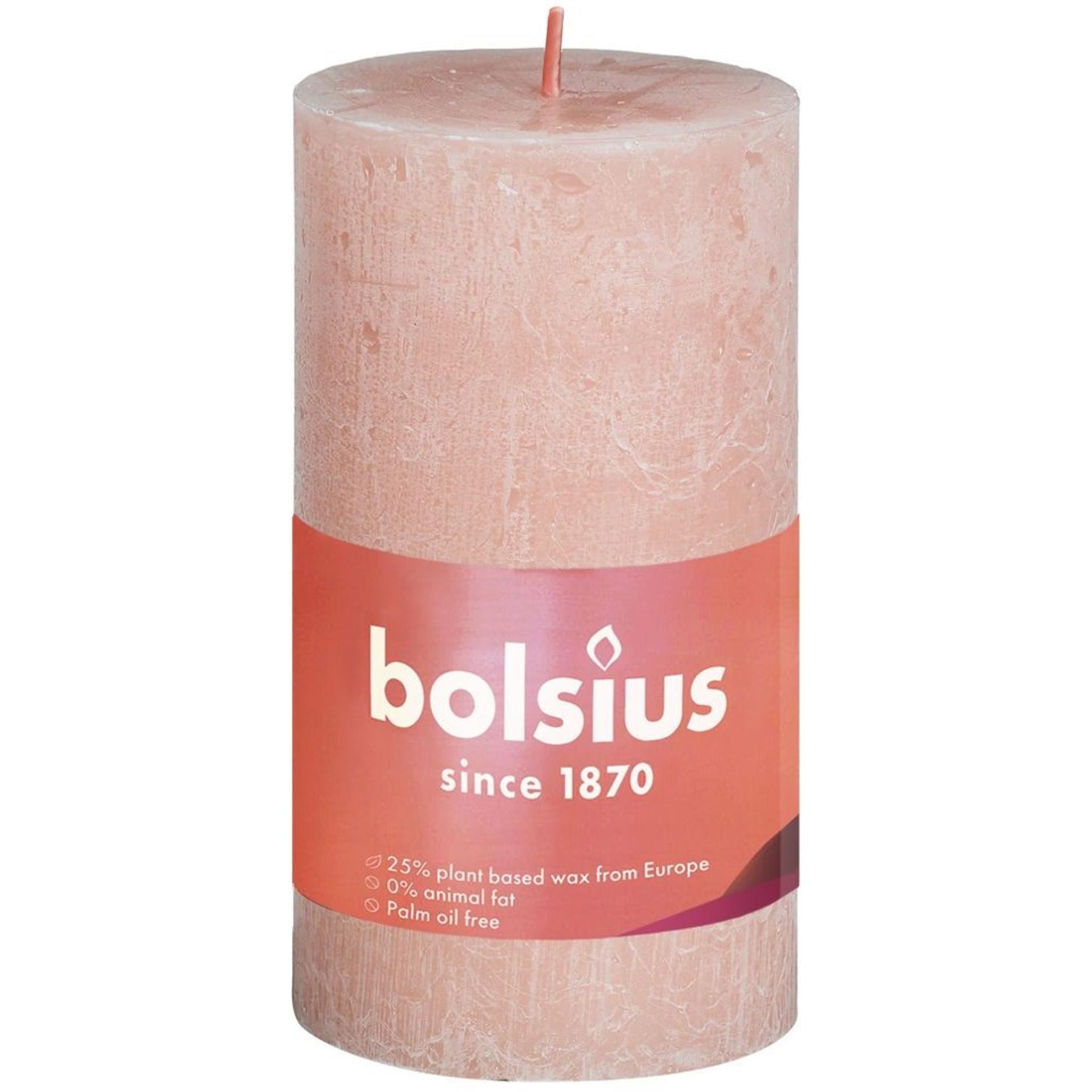 Bolsius rustiek stompkaars 100 50 roze