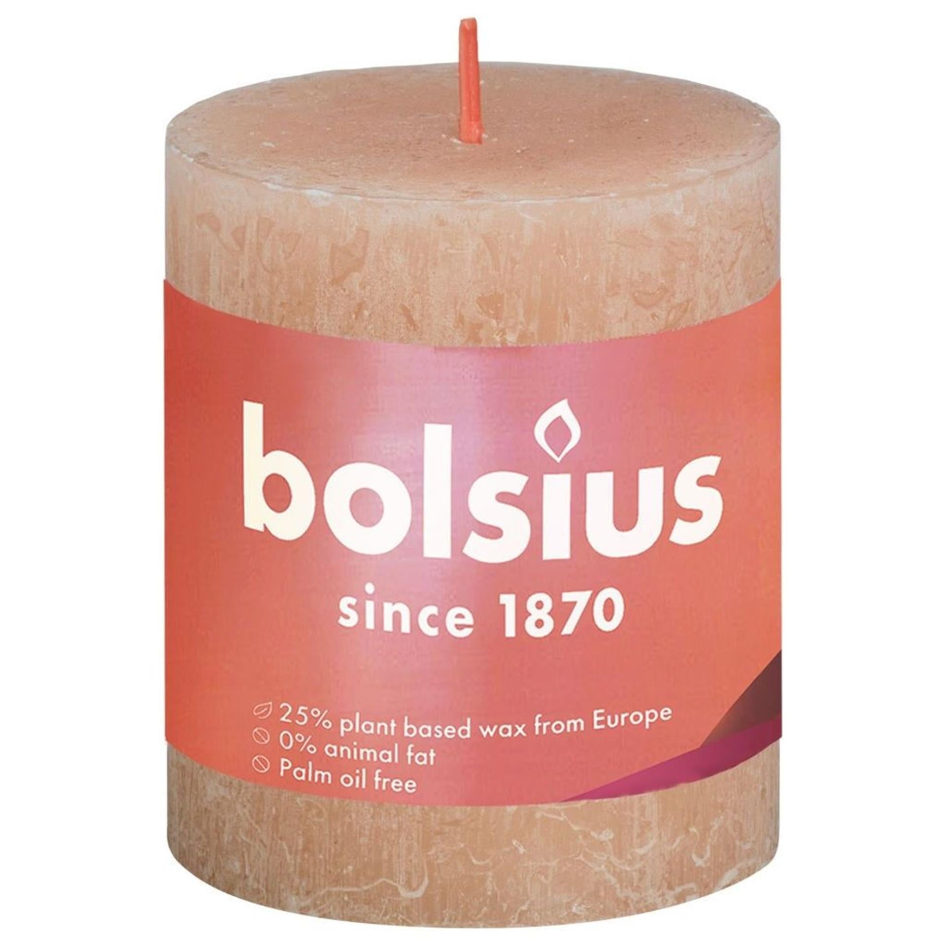 Bolsius stompkaars rustiek mistig roze 80x68 mm