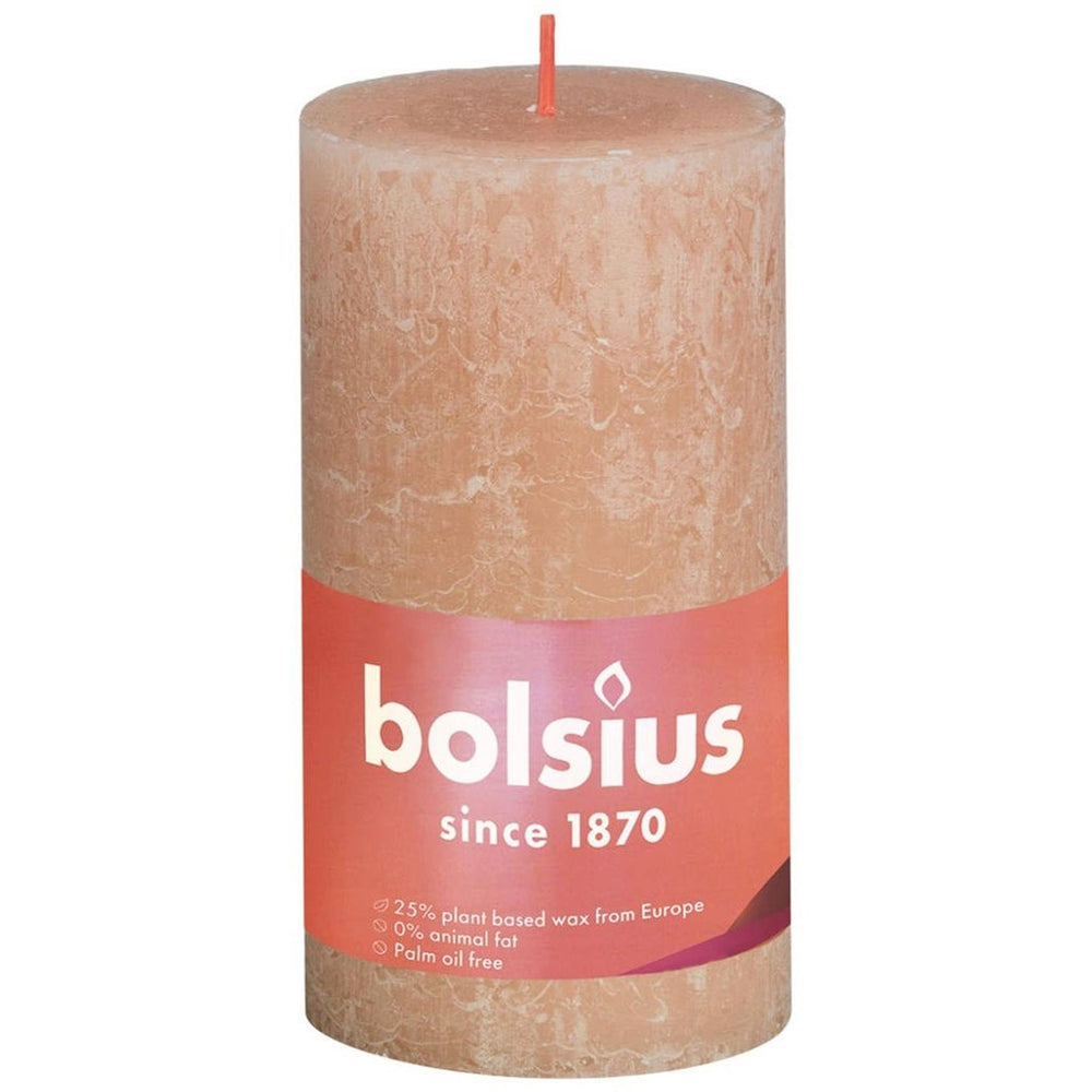 Bolsius stompkaars rustiek mistig roze 130x68 mm