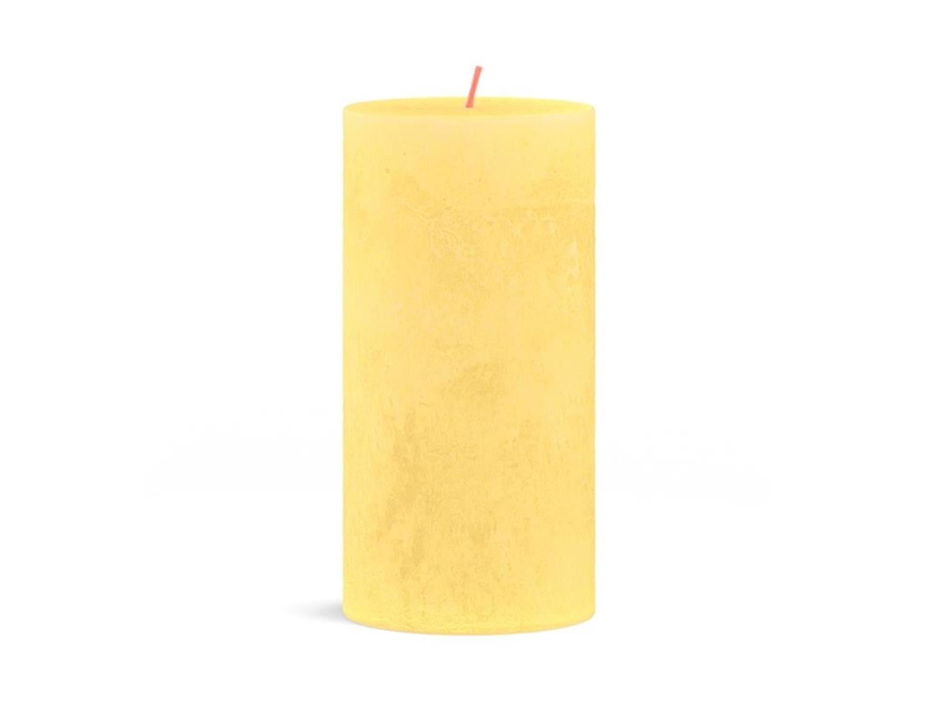 Bolsius stompkaars rustiek 13 x 6,8 cm zonnig geel