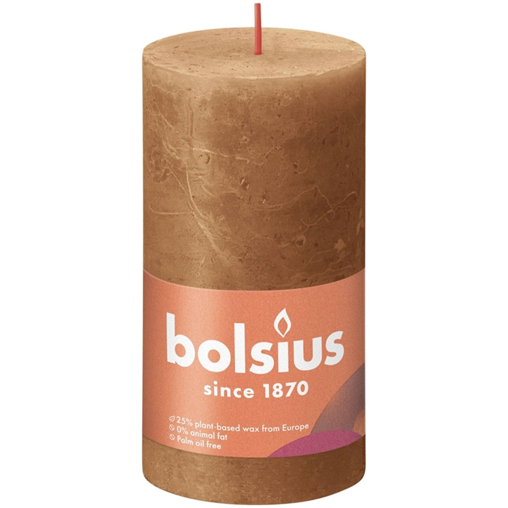 Bolsius stompkaars rustiek kruidig bruin 130x68 mm