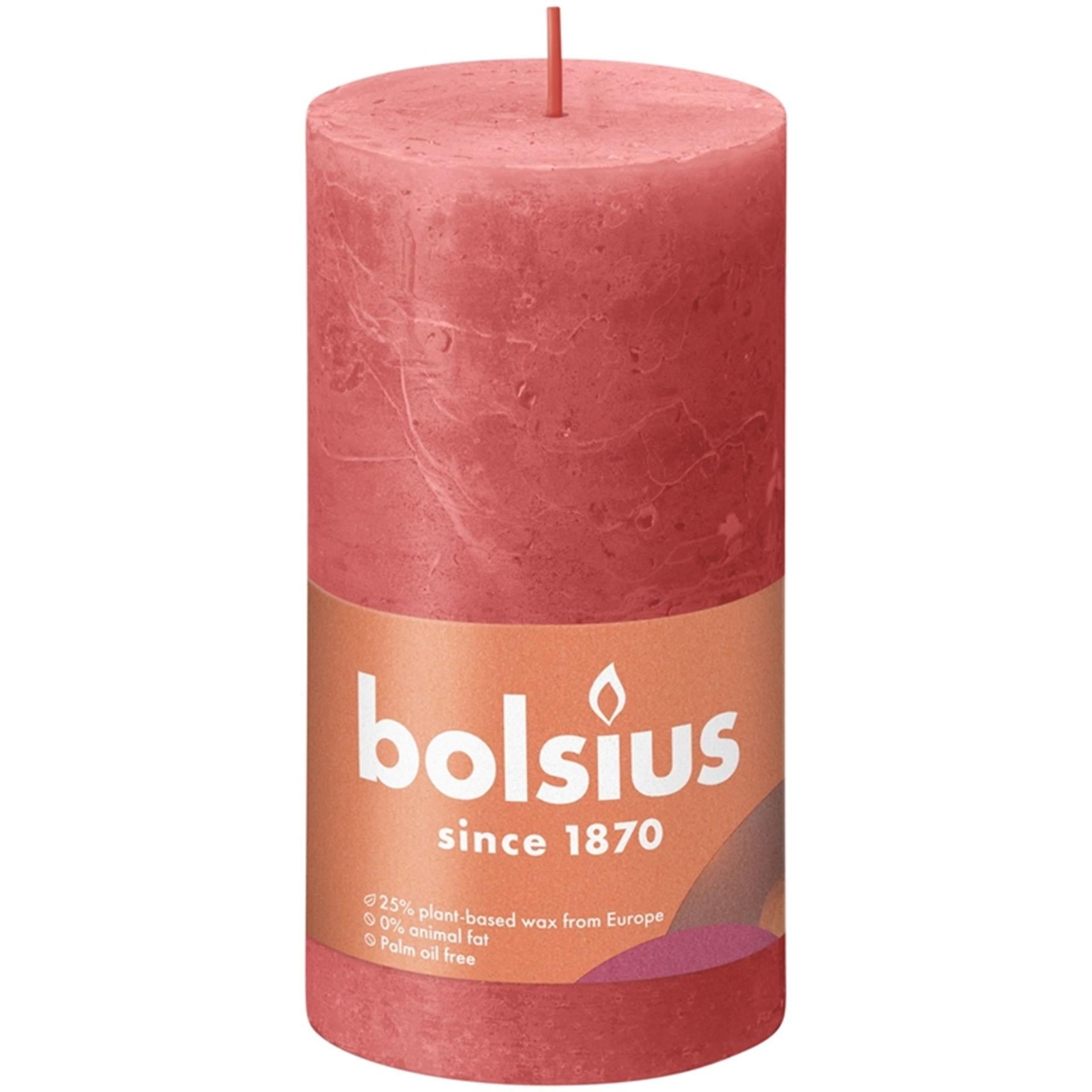 Bolsius stompkaars rustiek 130 x 68 cm bloesemroze