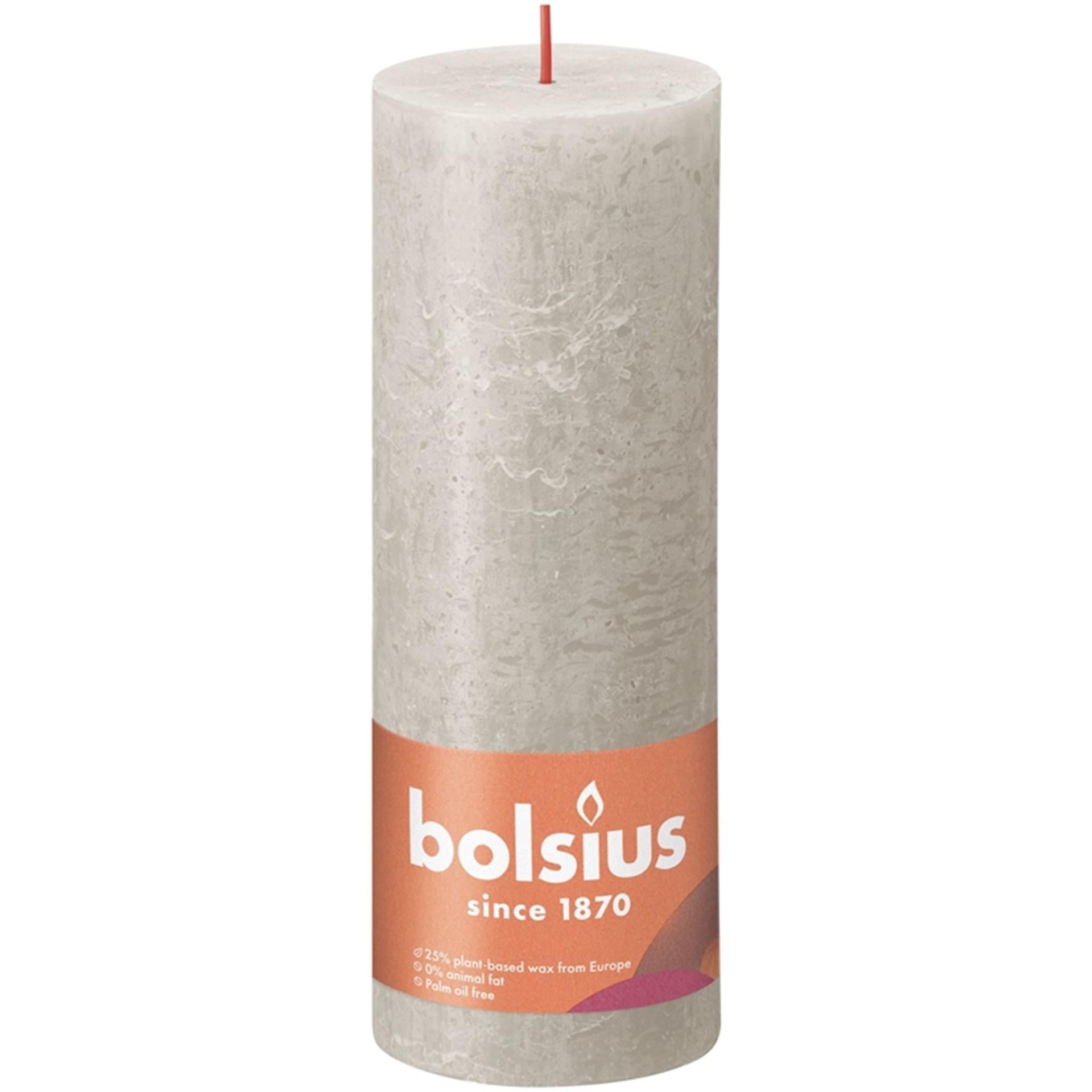 Bolsius rustiek stompkaars 190 68 grijs
