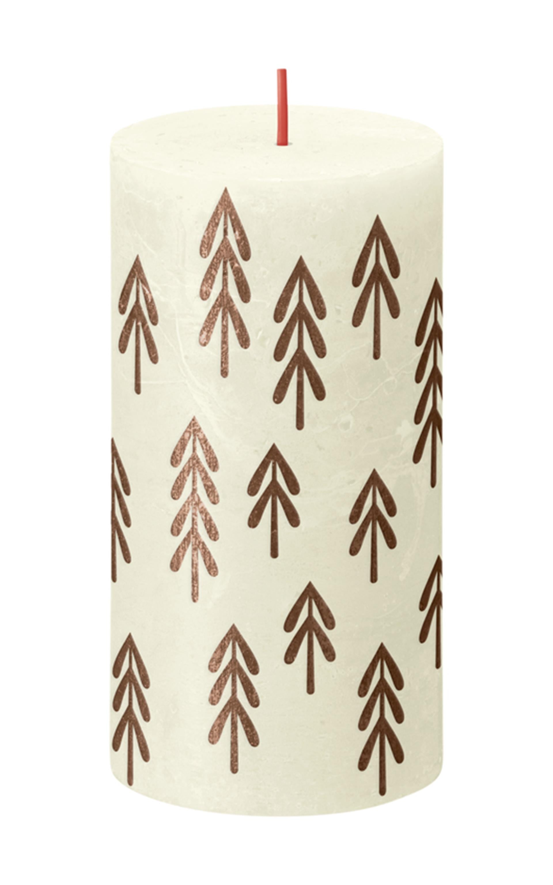 Bolsius printed kaars 130 68 soft pearl