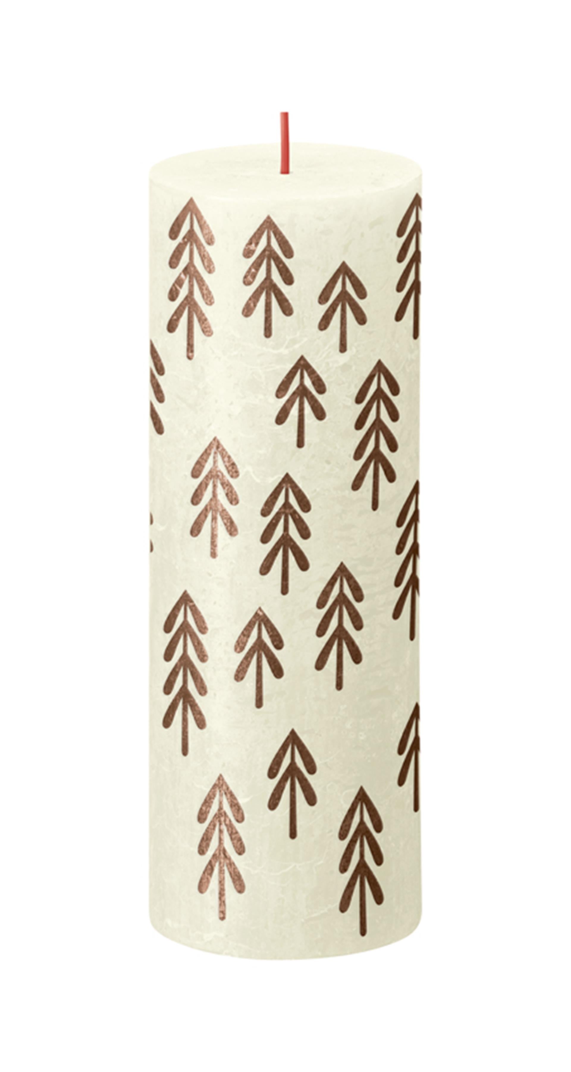 Bolsius printed kaars 190 68 soft pearl