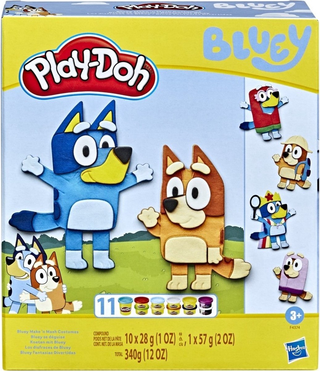 Play-doh speelset bluey verkleed met 11 potten boetseerklei