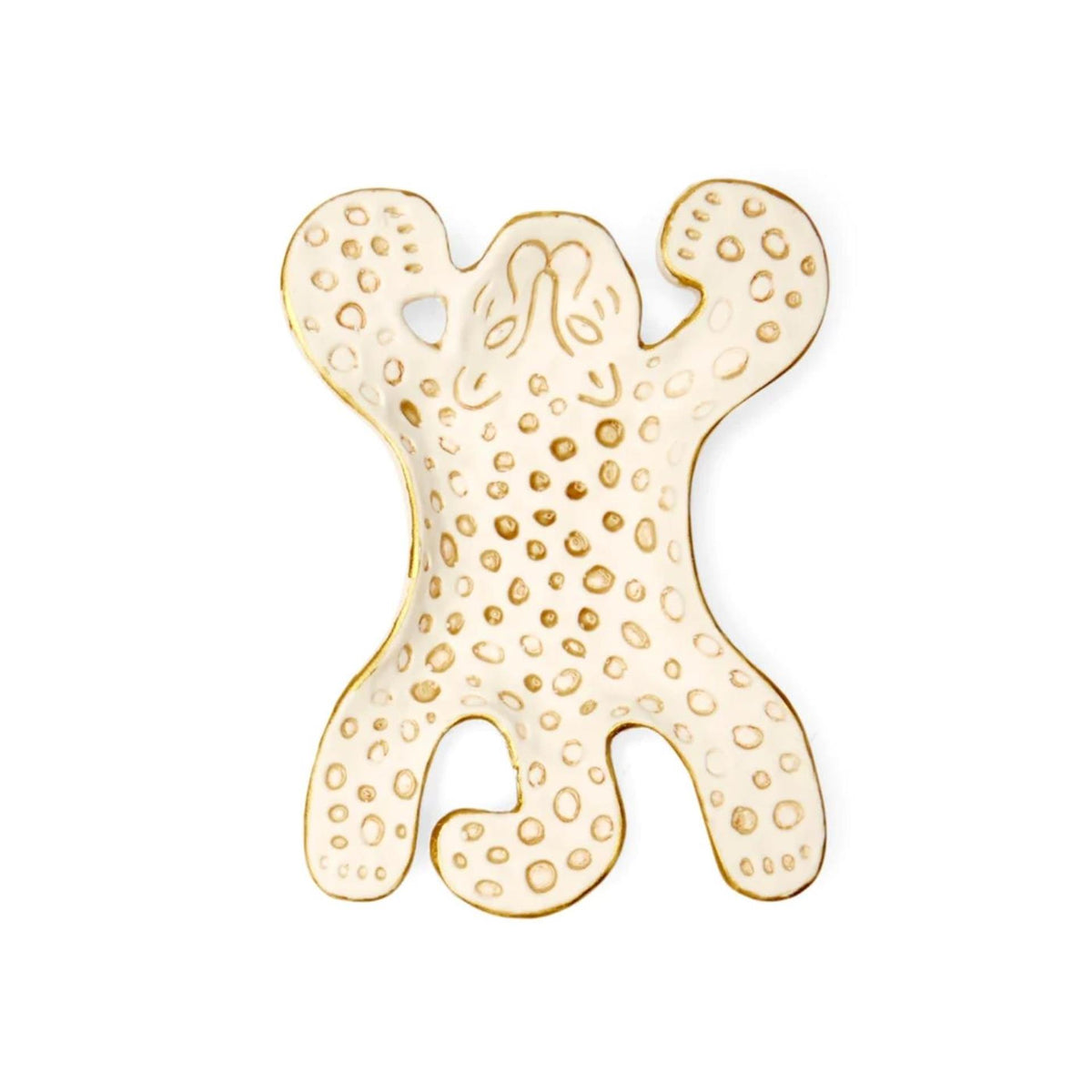 Kikkerland decoratie schaal luipaard wit 13cm