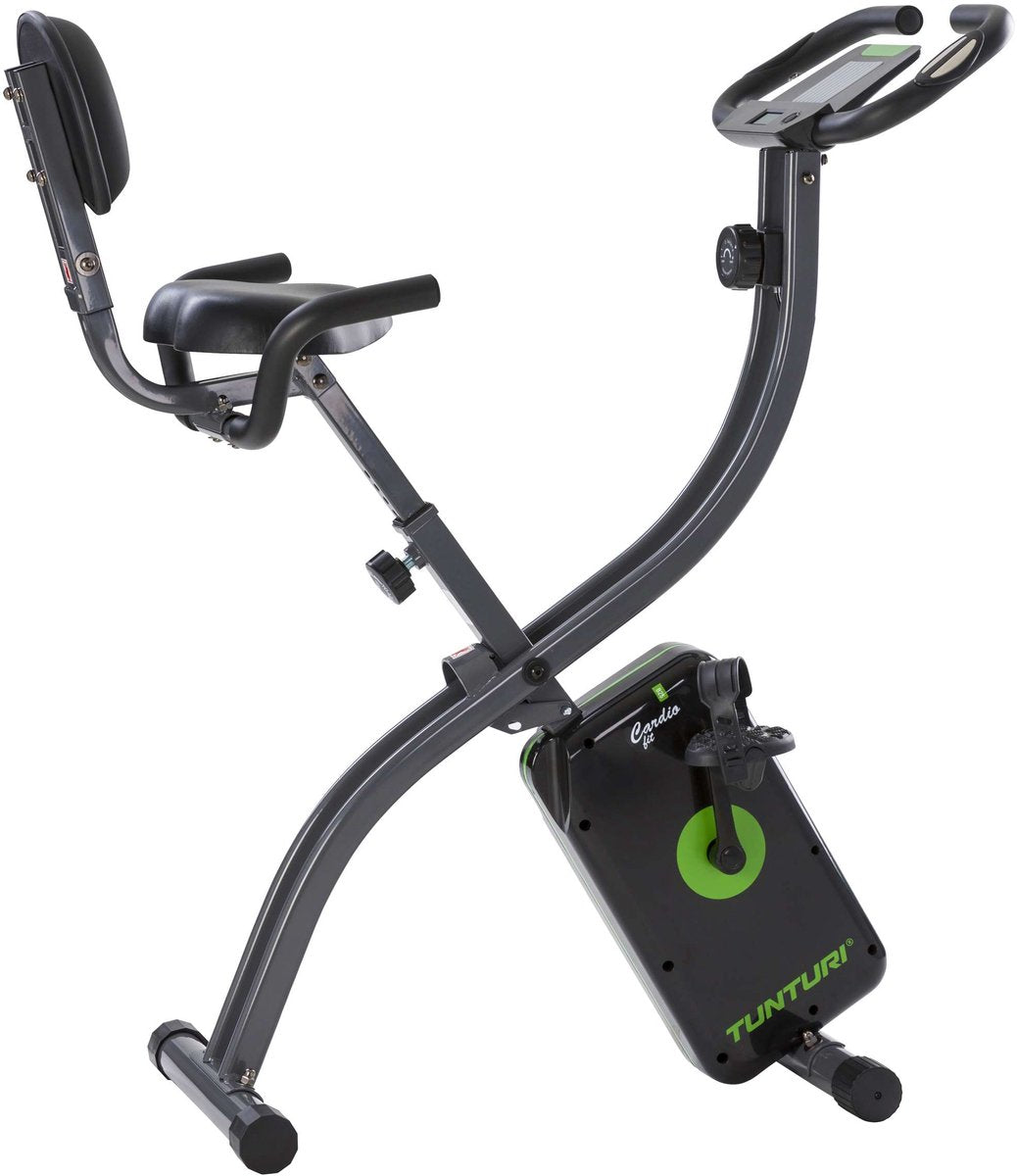 Tunturi cardio fit b25 x bike - hometrainer met rugleuning - fitnessfiets opvouwbaar - 8 weerstandsniveaus - tablethouder