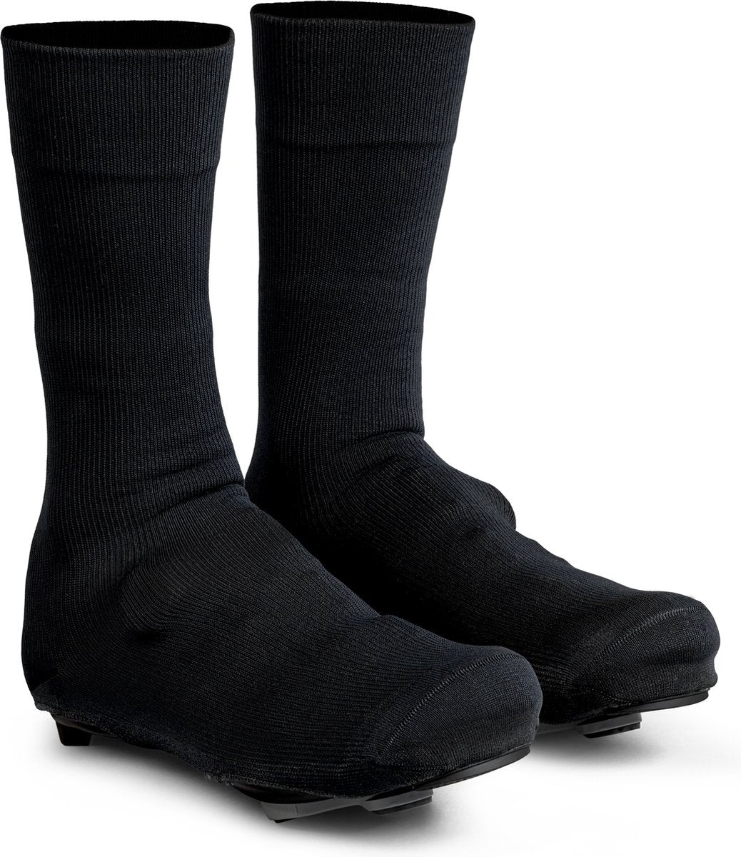 Gripgrab - flandrien knitted waterproof wielren overschoenen waterdichte gebreide race fiets overschoenen - unisex - zwart - maat xl (45-47)