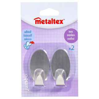 Metaltex plakhaken 2 stuks inox ovaal | 10 stuks