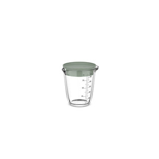 Glazen maatbeker 500ml met deksel nordic salie