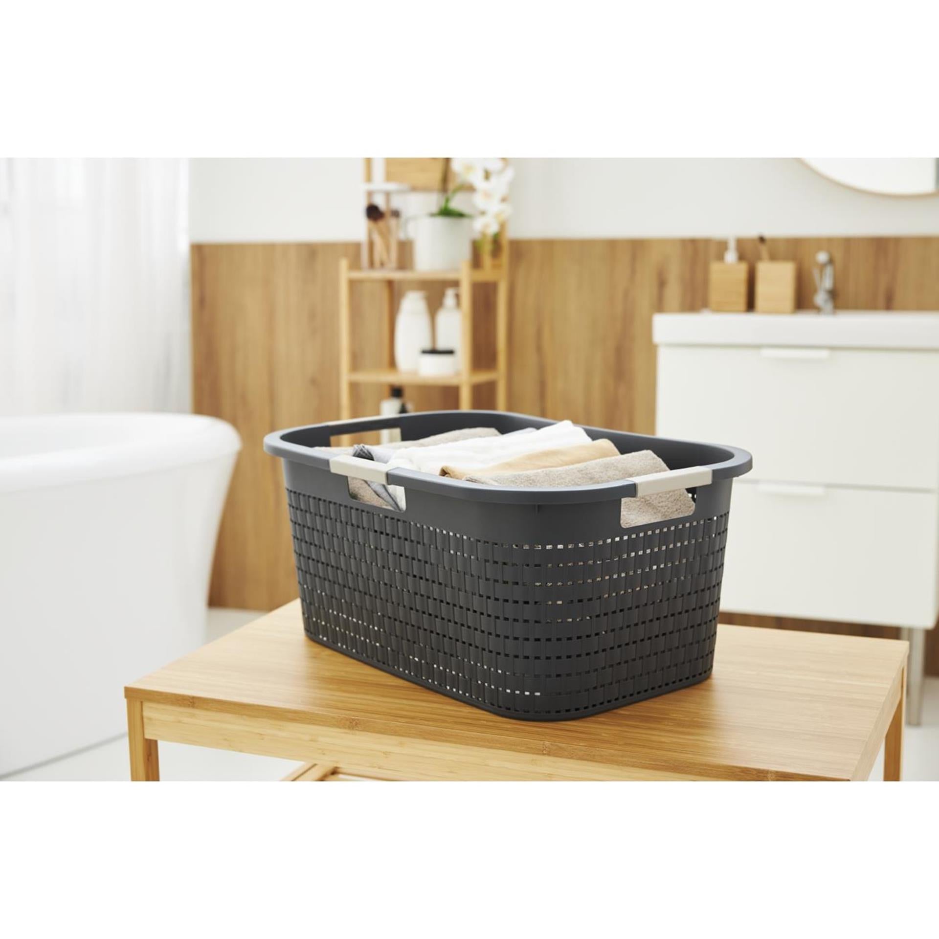 Rotho wasmand country 40l antraciet