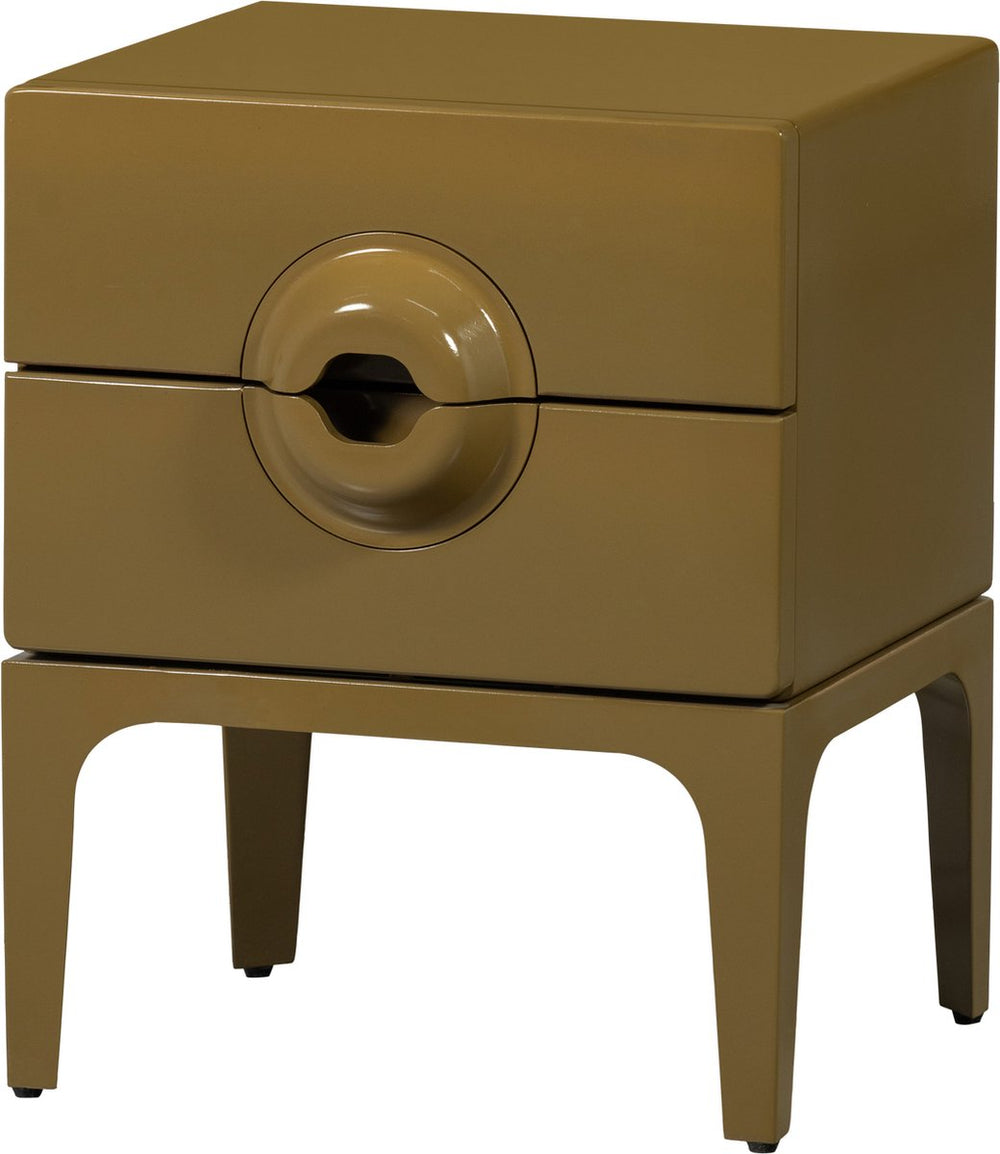 Woood nachtkastje 2 lades merge - hout - honing geel - 57x44x45 cm