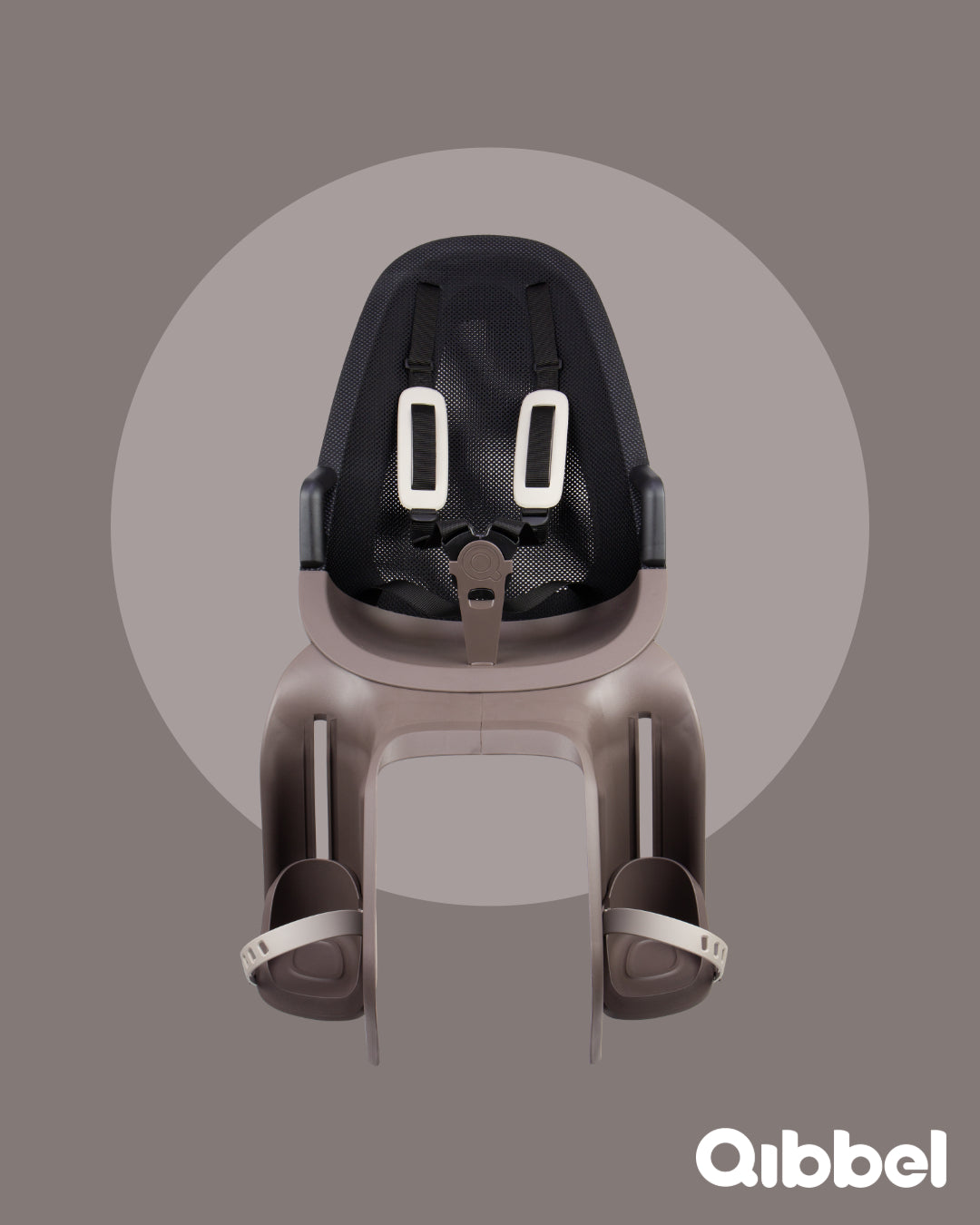 Qibbel achterzitje luchtbagagedrager zwart lichtbruin