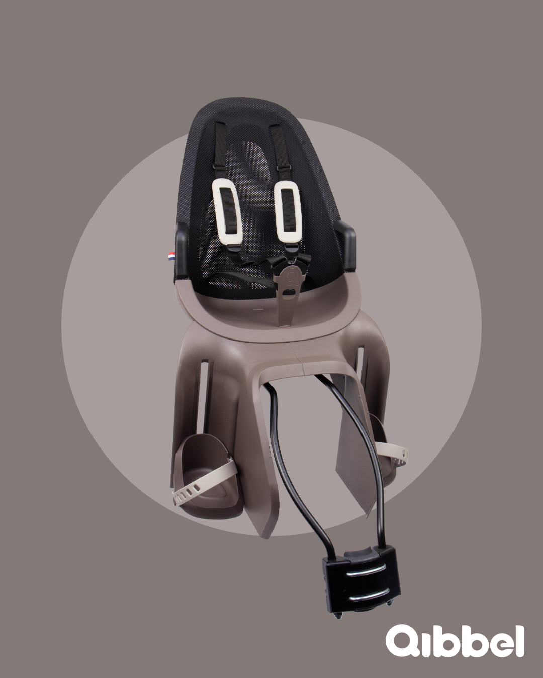 Qibbel achterzitje luchtframe zwart lichtbruin