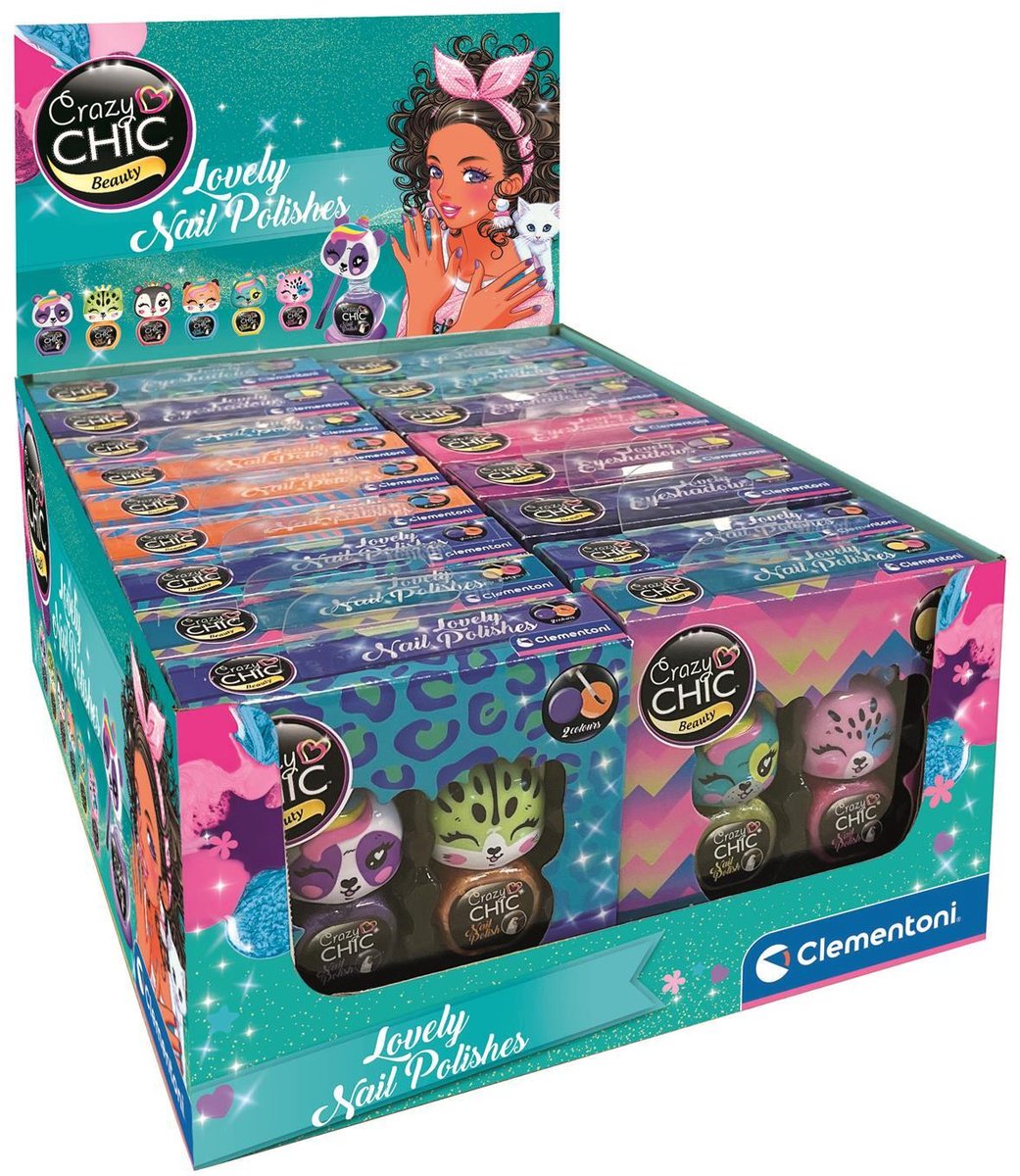 Clementoni gekke chic - nagellak dieren, 2st.