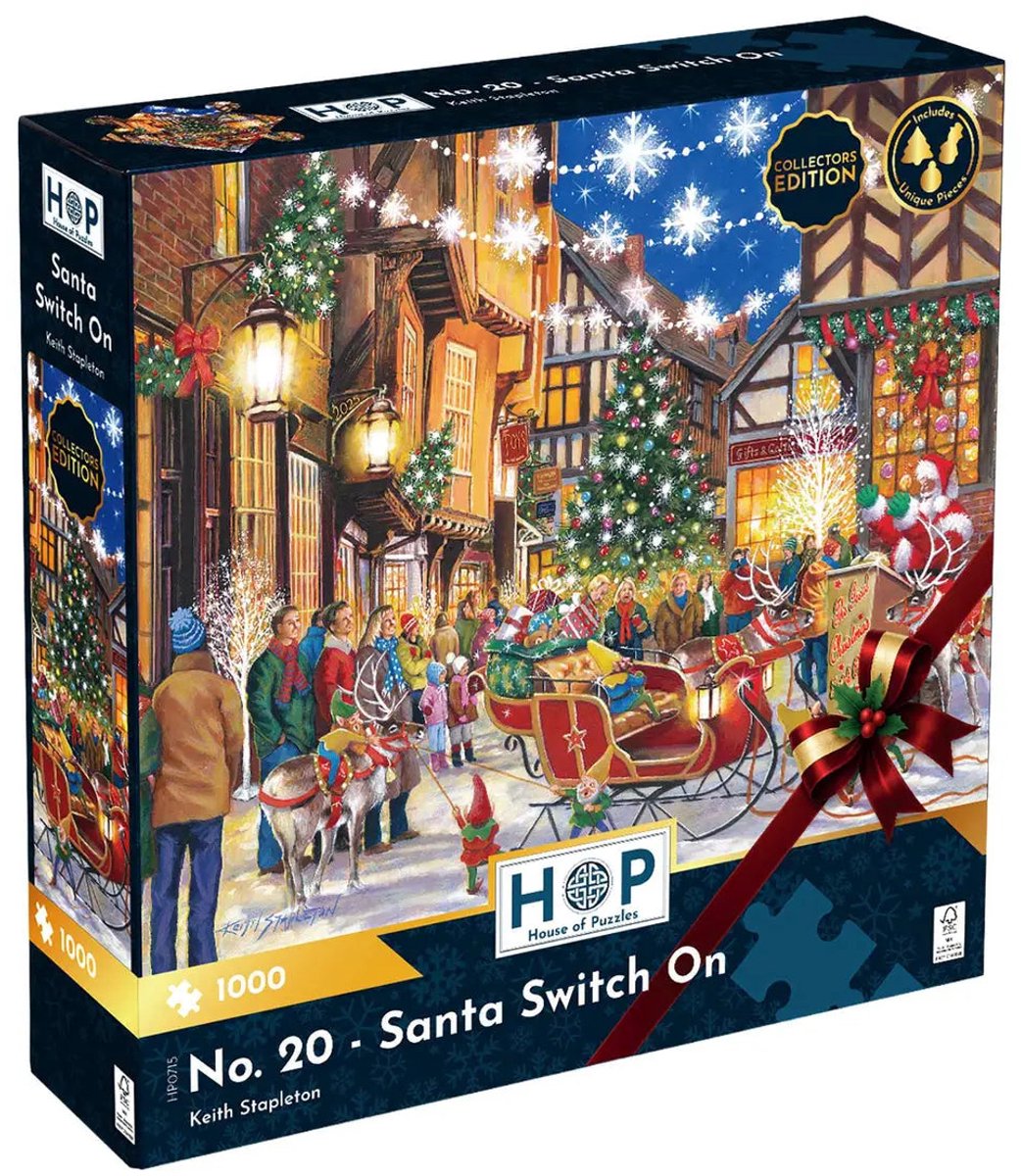 House of puzzles kerst puzzel santa switch on 1000 stukjes.