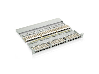 Equip 326448 48-port cat.6 shielded patch panel, black, rj-45, cat6, black, rack mount, 1u