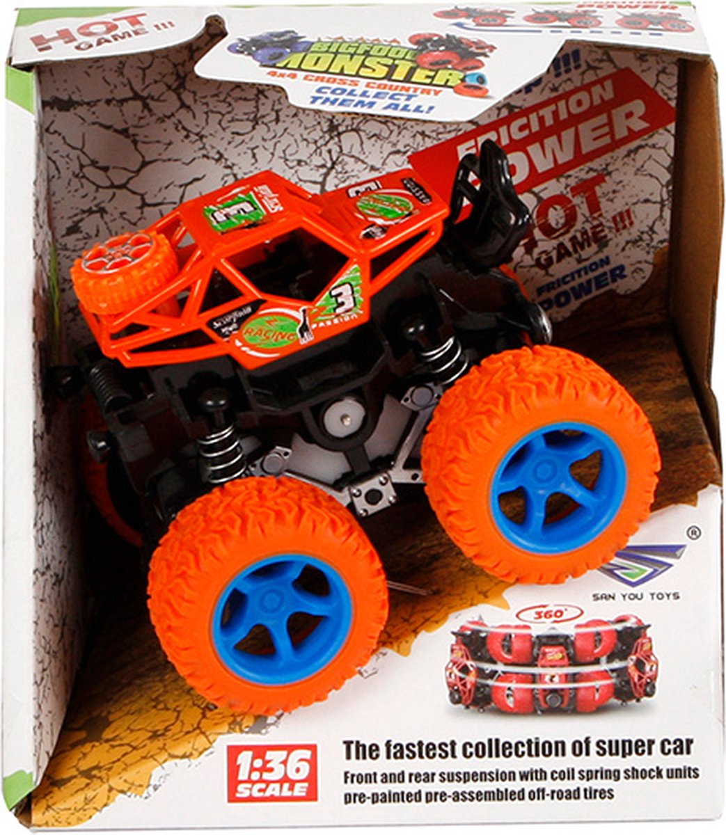 Roadblasters bigfoot frictiemonster 4x4 vrachtwagen, 9cm