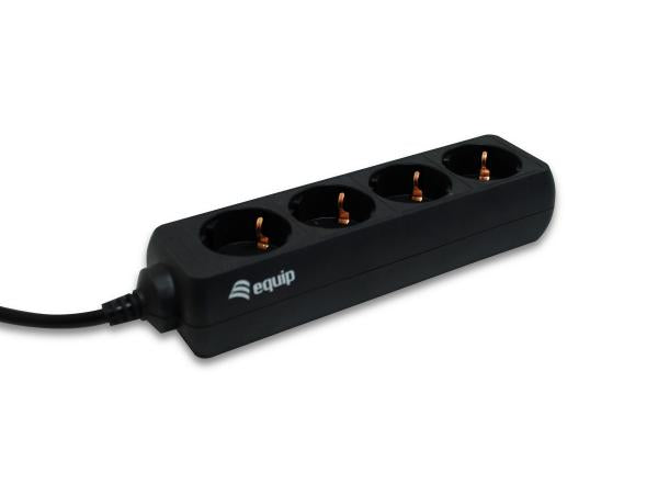 Equip 333281 4-outlet power strip, 1.1 m, type f, black, 4 ac outlet(s), 100 - 240 v, 50 - 60 hz