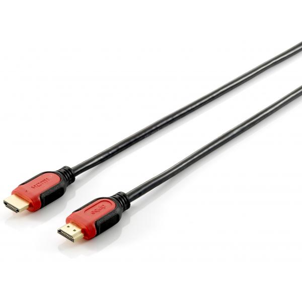 Equip 119343 highspeed hdmi 1.4 kabel met ethernet, type-a, m->m, 3m, zwart