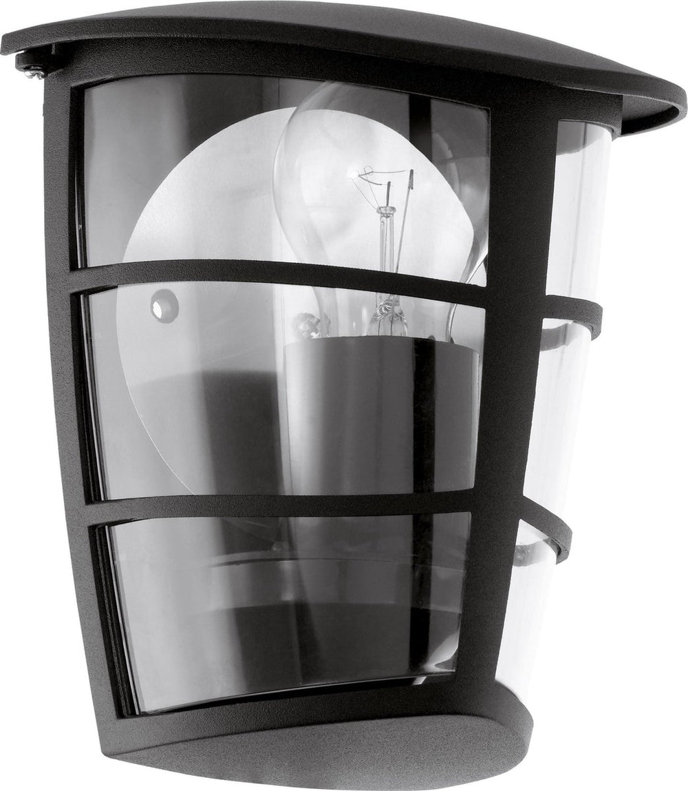 Eglo aloria - buitenverlichting - wandlamp - 1 lichts - zwart - helder