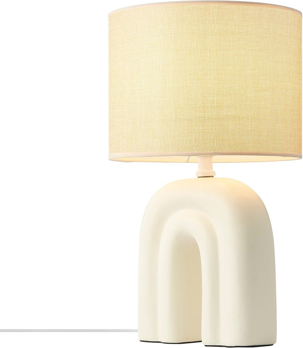 Nordlux haze-tafellamp-keramiek-textiel-e27-beige