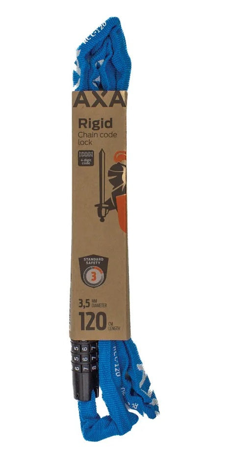 Axa slotketting rigid 120cm codeslot blauw (kaart)