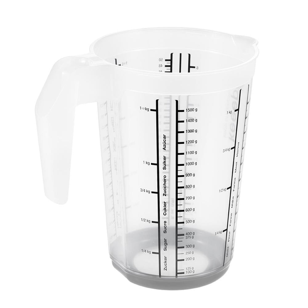 Keeeper kunststof maatbeker anti-slip 1,5l ã˜13,5x19cm nordic grey