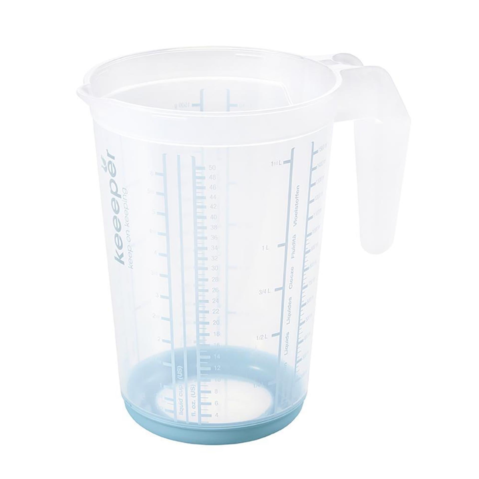 Keeeper kunststof maatbeker anti-slip 1,5l ã˜13,5x19cm nordic blue