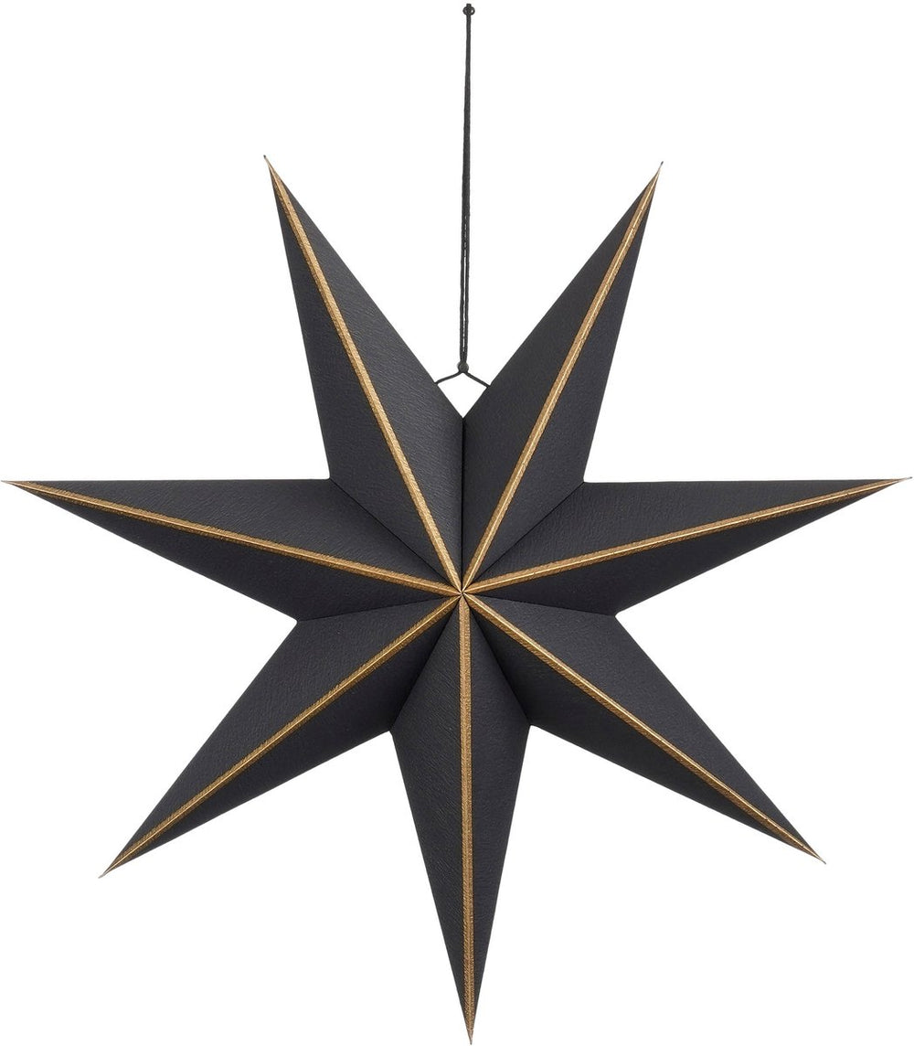 Mica decorations ster hangend kerstdecoratie - h18 x ø60 cm - papier - zwart